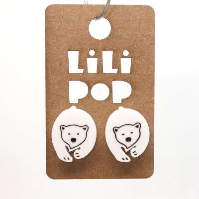 Boucles d'oreilles Lili POP-Ours Polaire